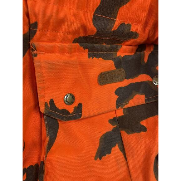 Cabelas Orange Camp Hunting Jacket Quilt Lined Size Large Insulated Outdoors - Picture 5 of 11
